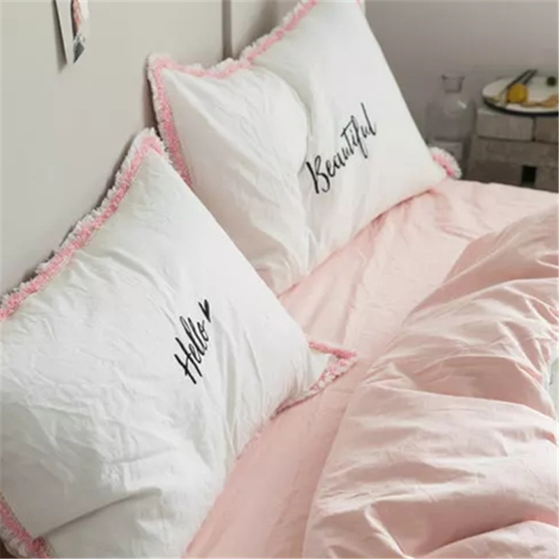 Embroidery Pashmina - 2PC Embroidery Pillowcase Bedding 100% Cotton