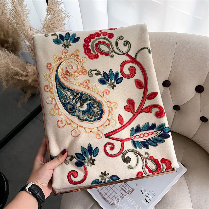 Embroidery Pashmina - 2024 Fashion Scarf Winter Thick Shawl