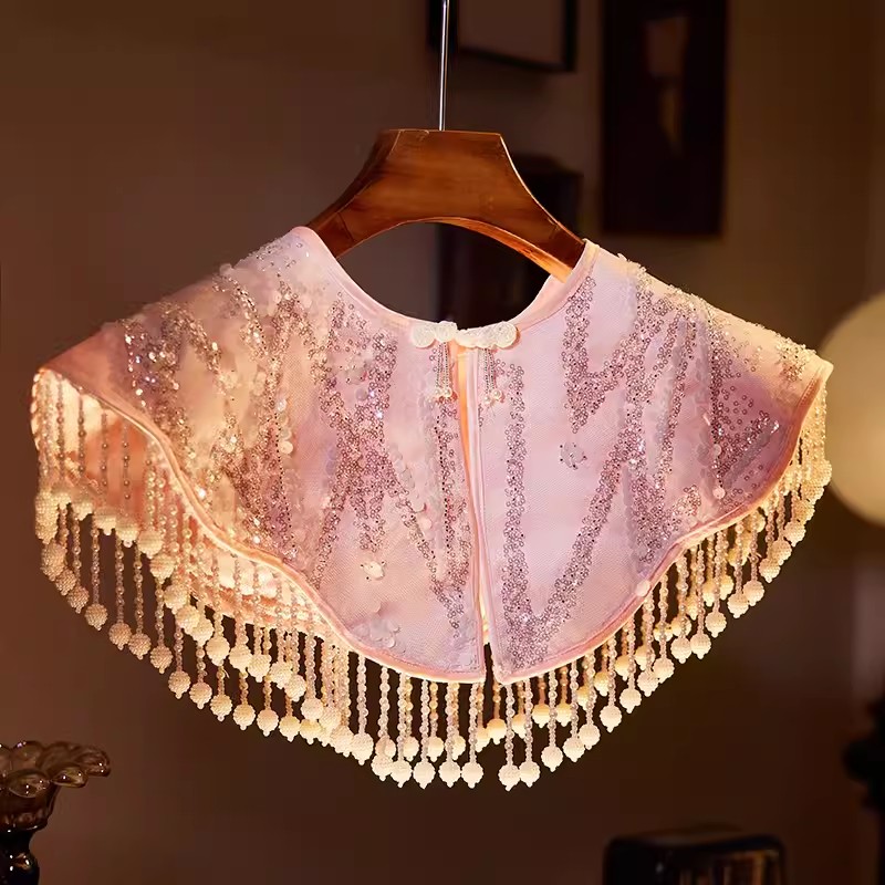 Embroidery Pashmina - Women's Spring Summer Embroidery Luxury Pearl