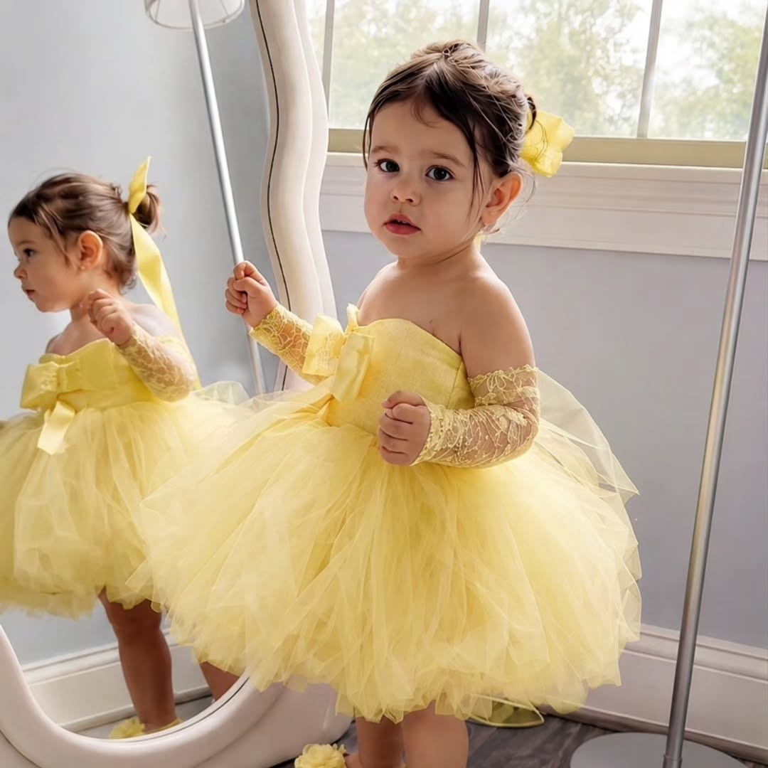 Princess Yellow Flower Girl Dr - đánh giá và giá Embroidery Yellow Dress