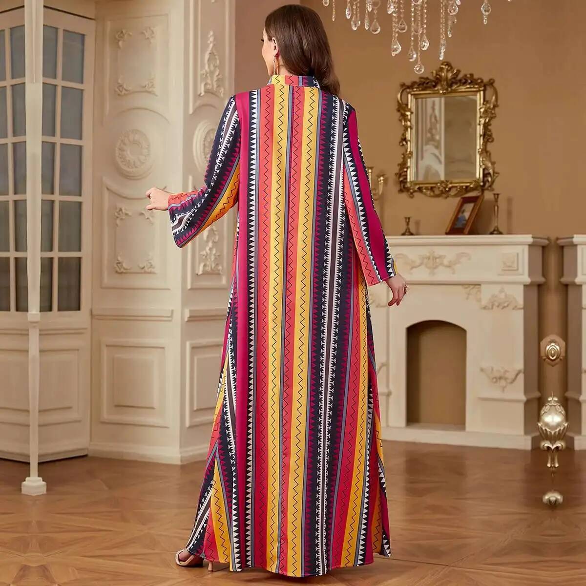 4264 Dubai Muslim Abaya New Fa - đánh giá và giá Embroidery Yellow Dress