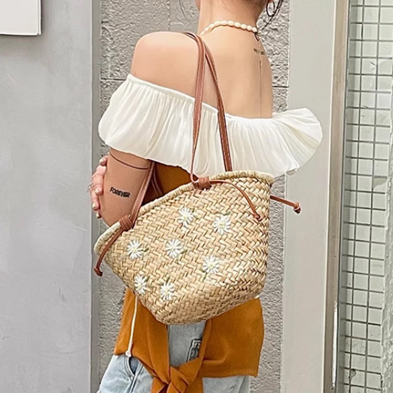 Casual Natural Straw Shoulder  - đánh giá và giá Embroidery Bali