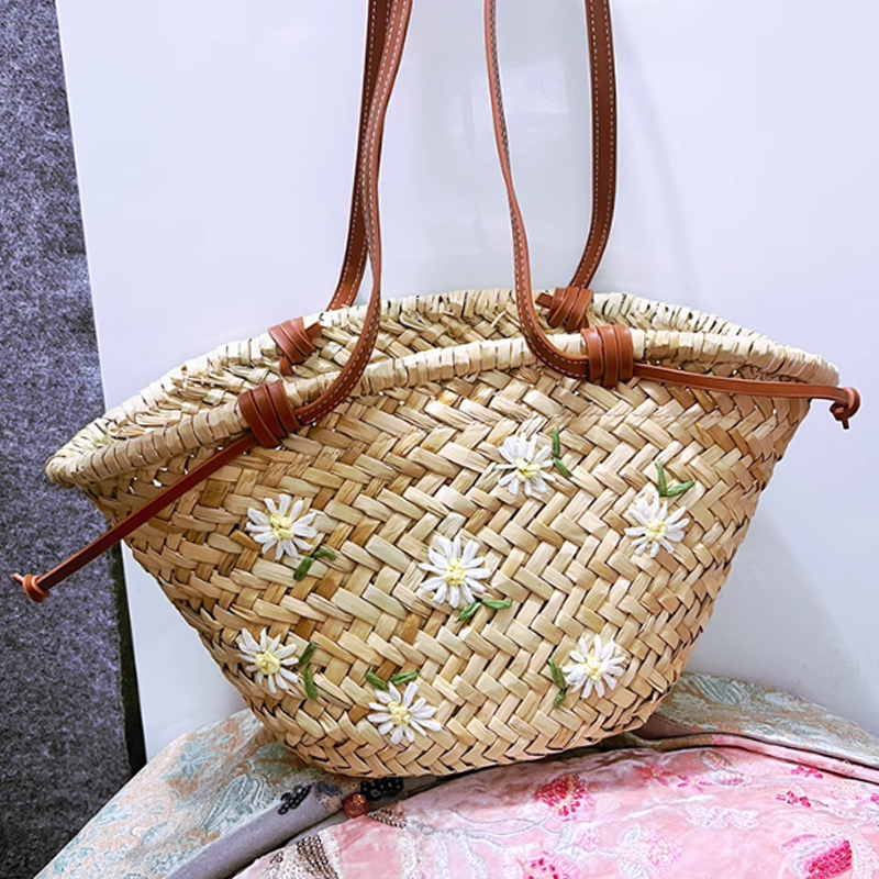 Casual Natural Straw Shoulder  - đánh giá và giá Embroidery Bali
