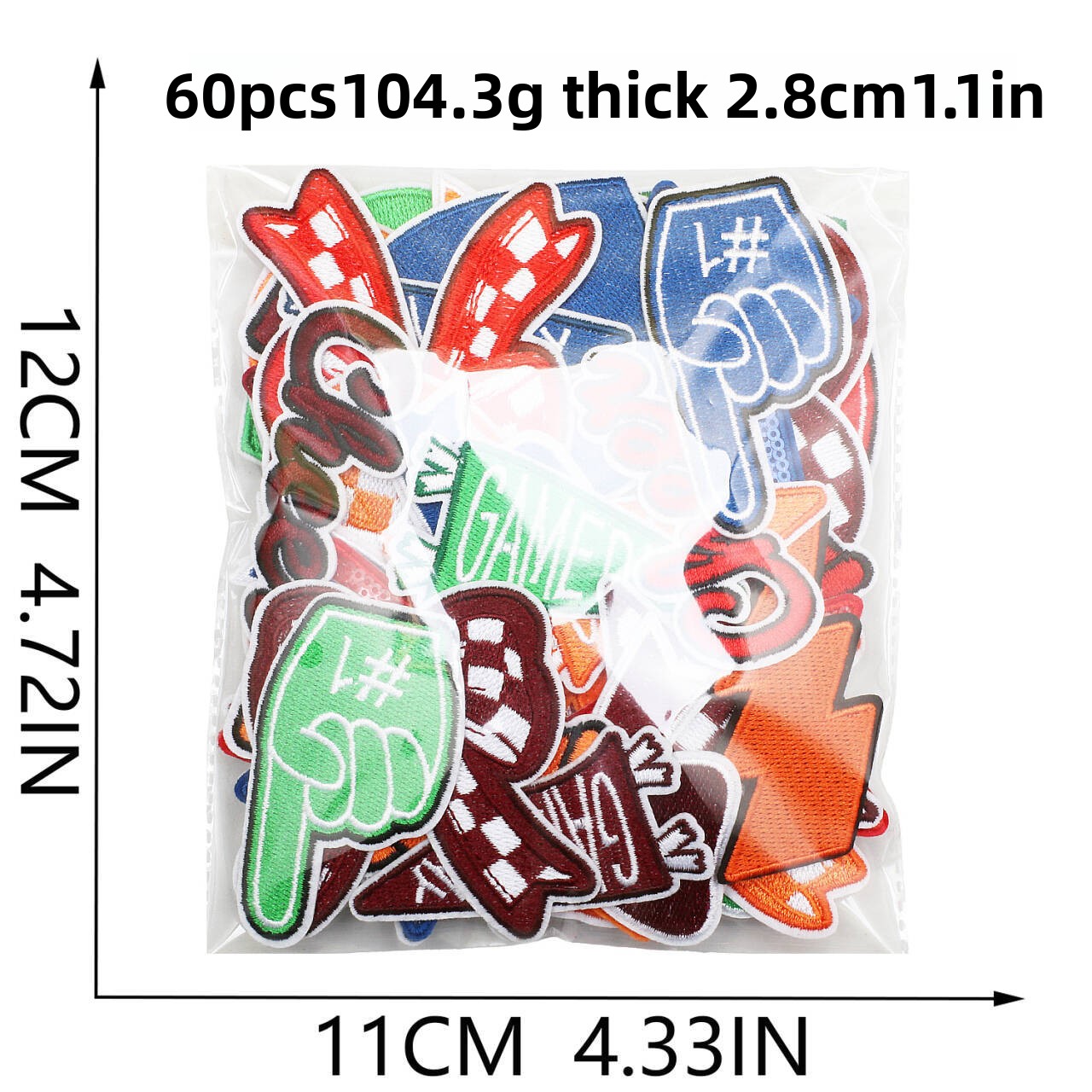 1PCS Red Blue Green Lightning  - đánh giá và giá Embroidery Design Love