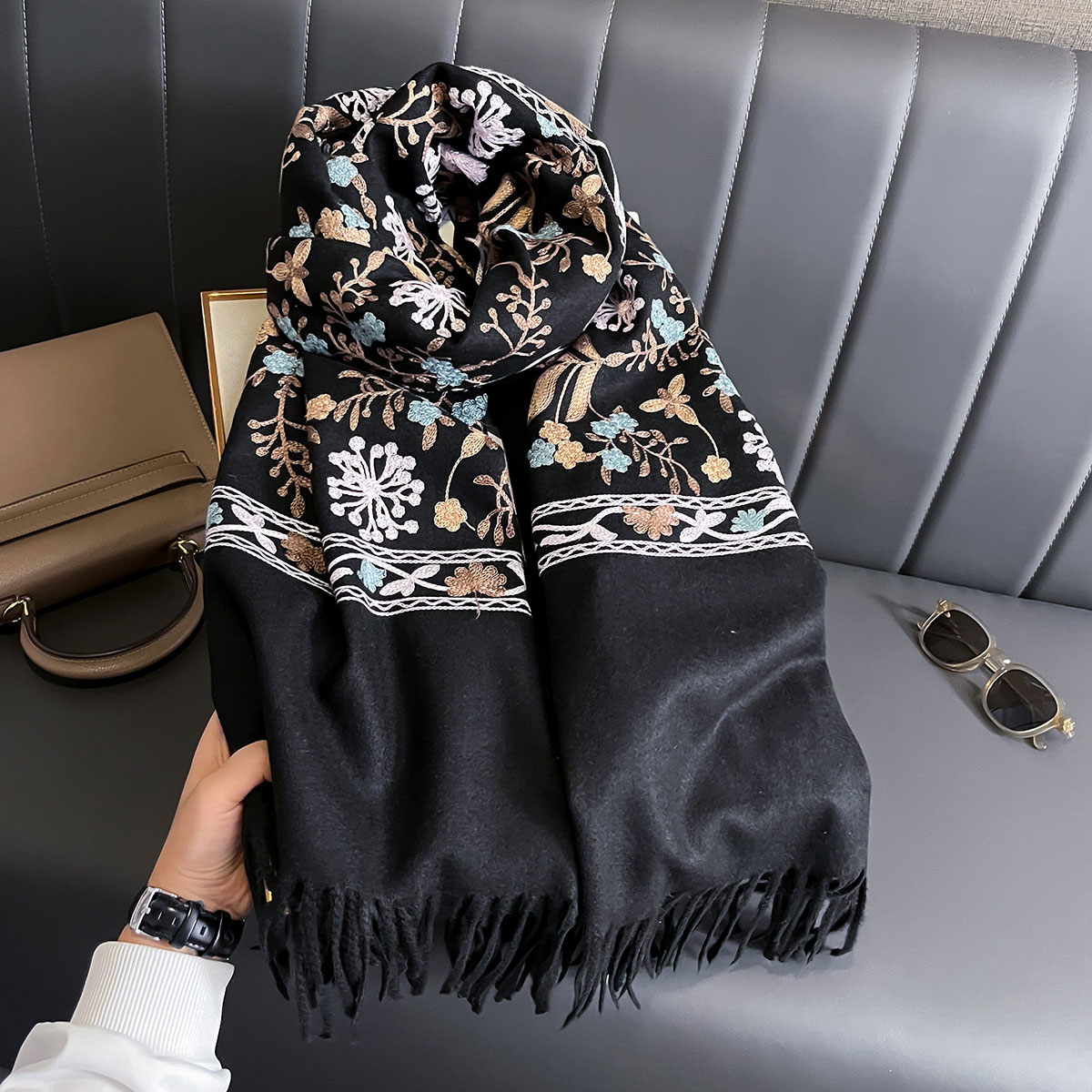 New Winter Warm Cashmere Scarf - đánh giá và giá Embroidery Pashmina