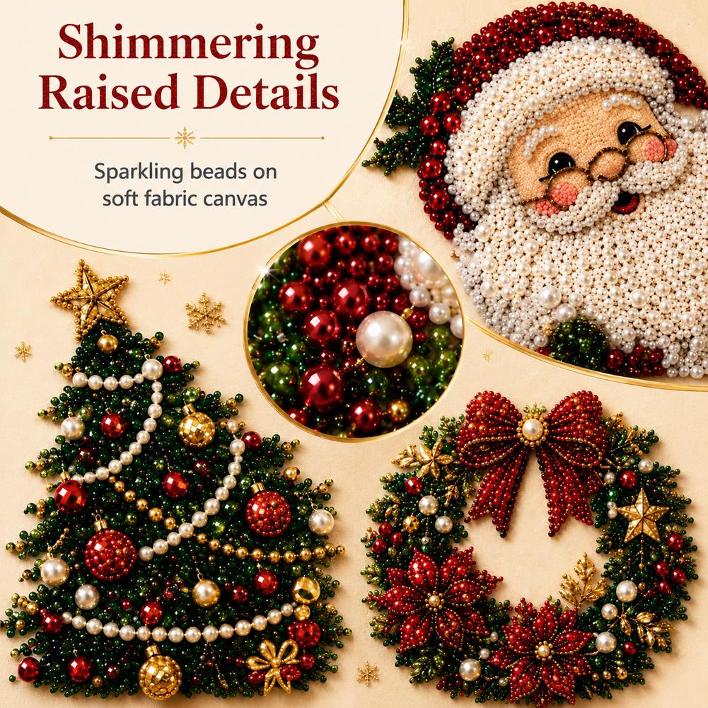 Christmas Santa Claus Pearl Ar - đánh giá và giá Embroidery Wall Art