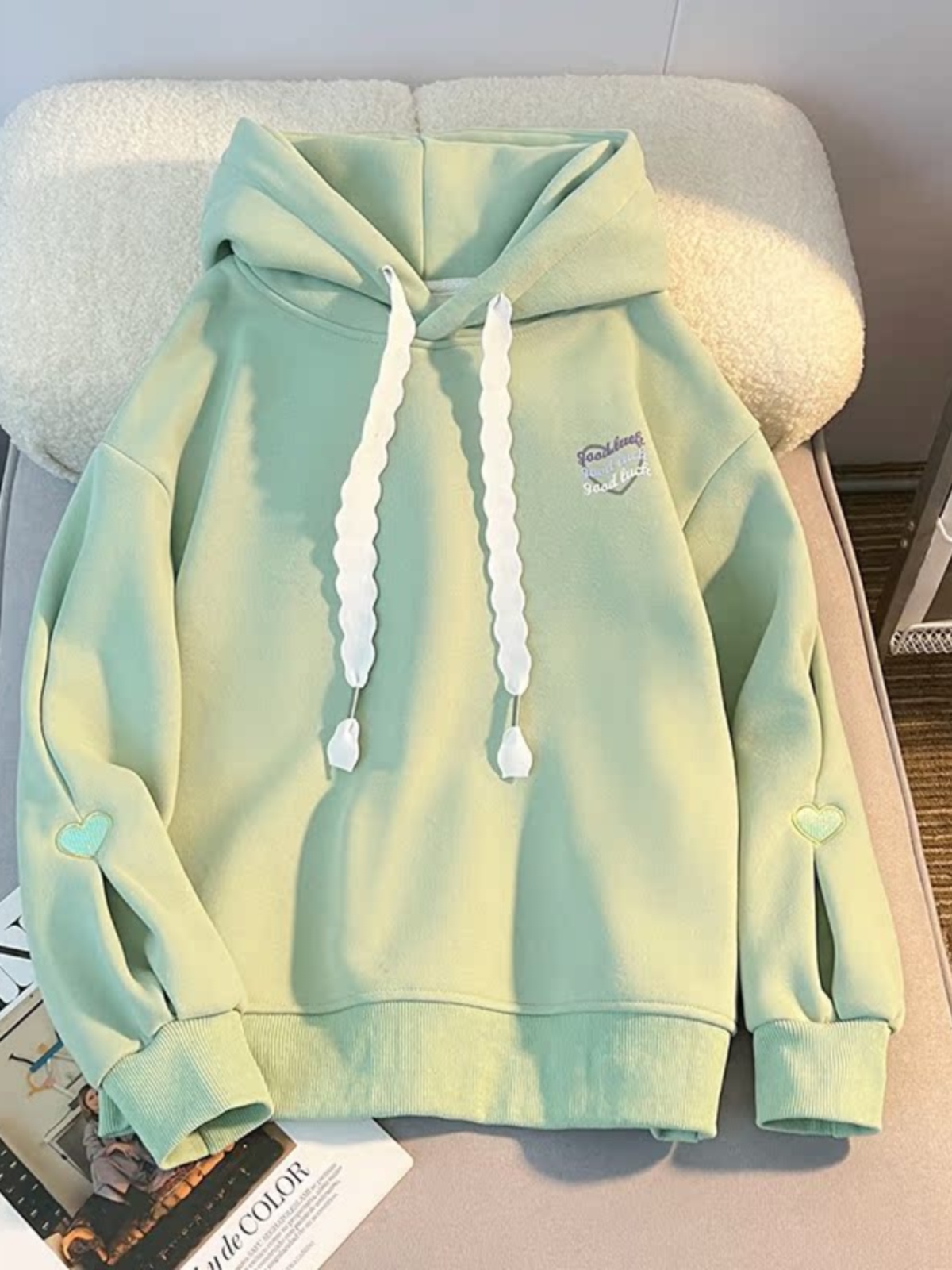 Thickened Hoodie Sweatshirt Gi - đánh giá và giá Embroidery Design Love