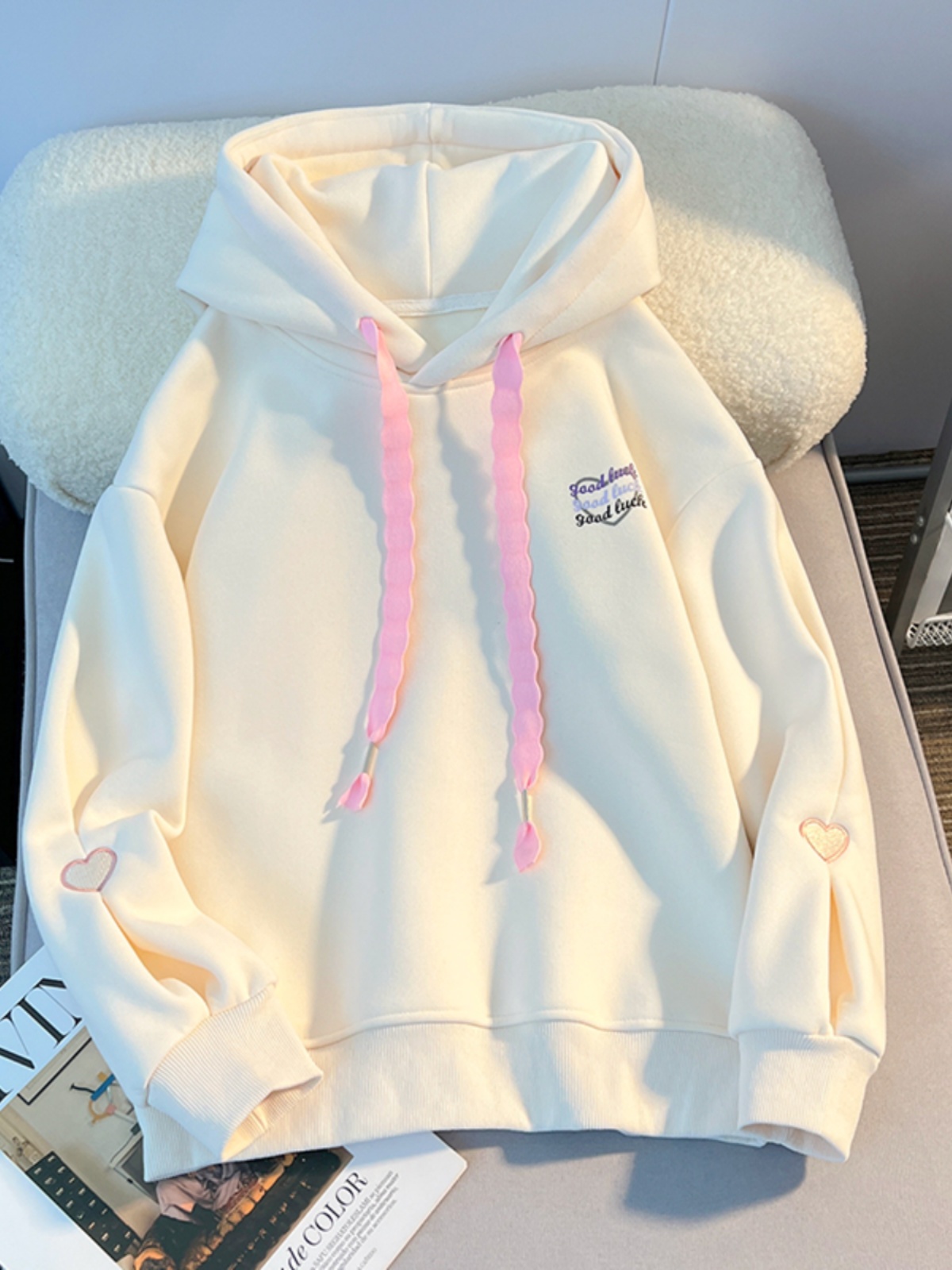 Thickened Hoodie Sweatshirt Gi - đánh giá và giá Embroidery Design Love