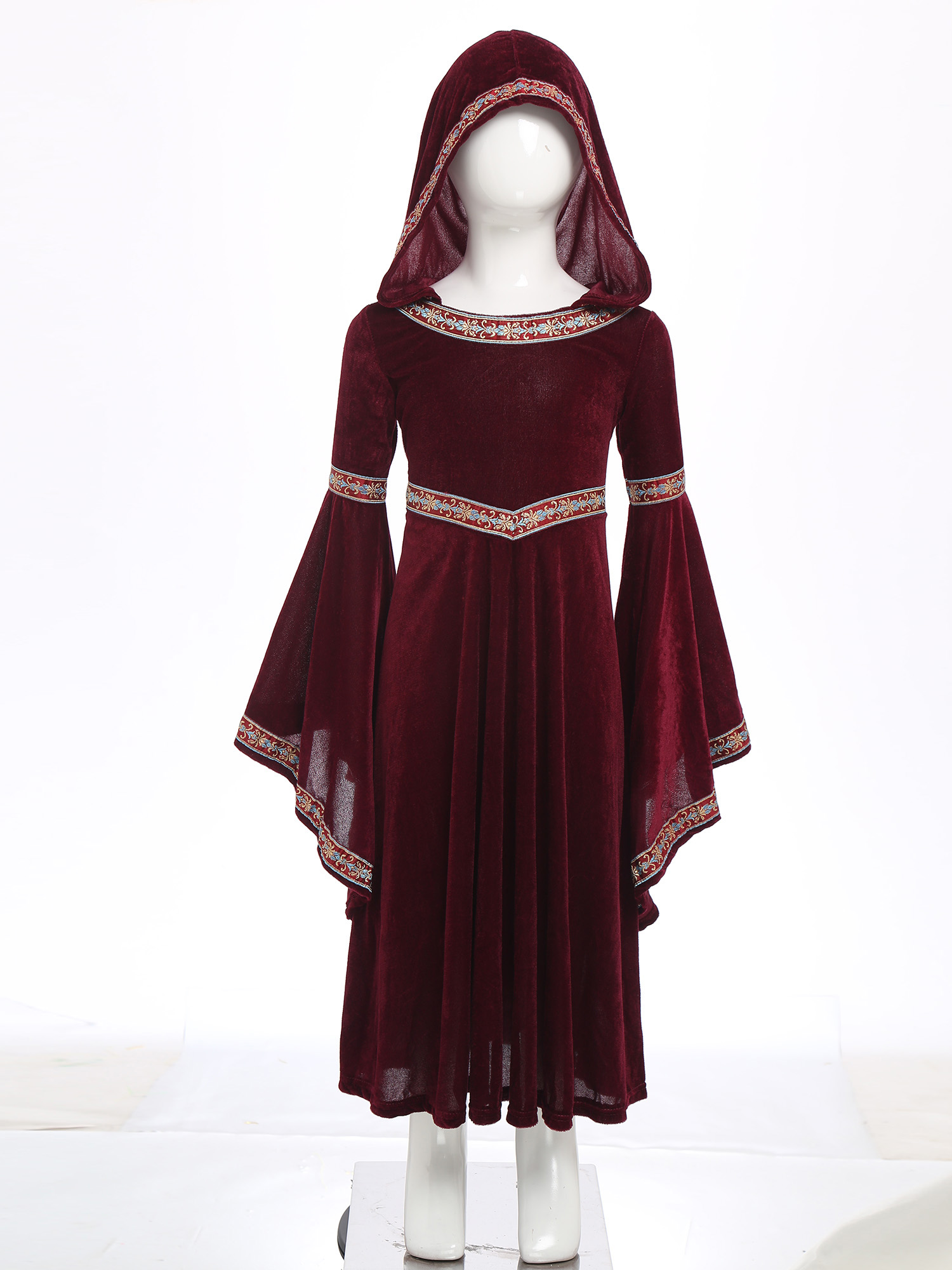 Hooded Medieval Princess Costu - đánh giá và giá Embroidery Motif