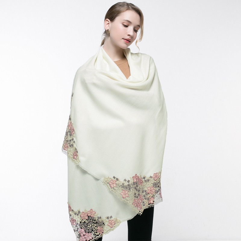 Hình Thật 100% Len Hồng Khăn C - đánh giá và giá Embroidery Pashmina