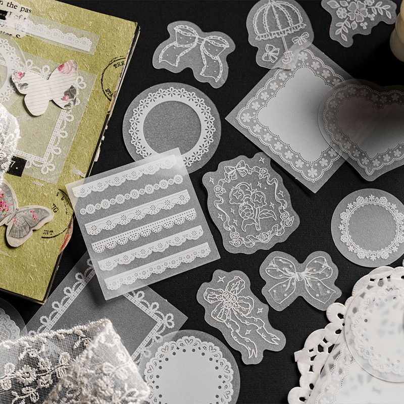 30pcs/lot White Translucent La - đánh giá và giá Embroidery Paper