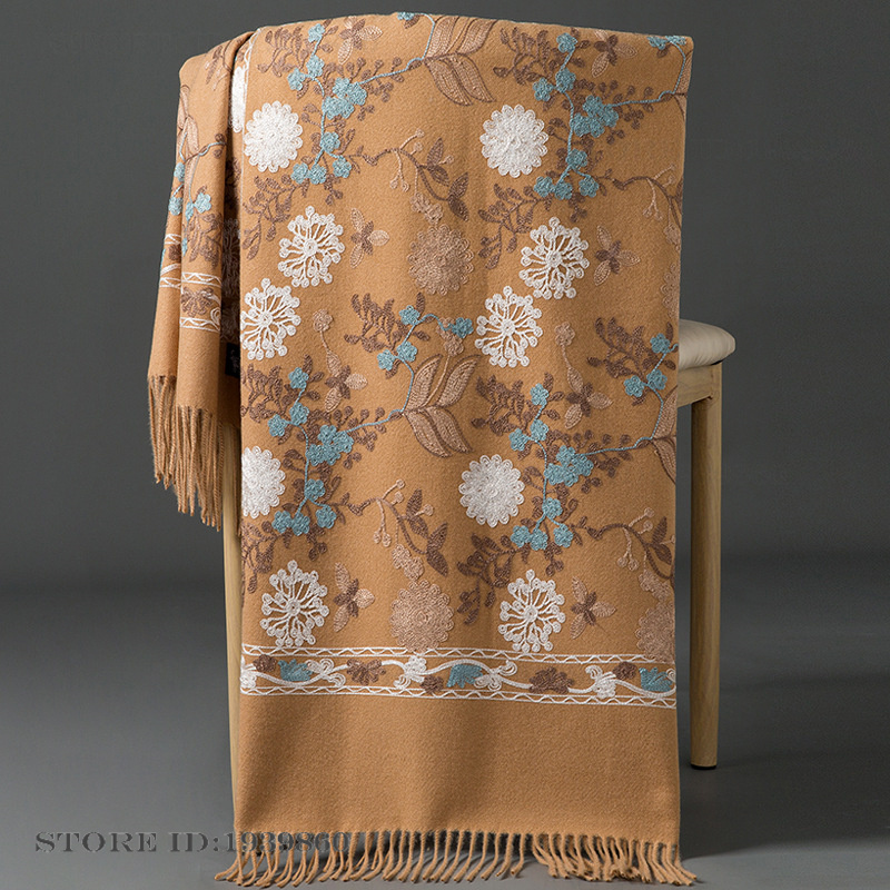 Women's Cashmere Pashmina Scar - đánh giá và giá Embroidery Pashmina