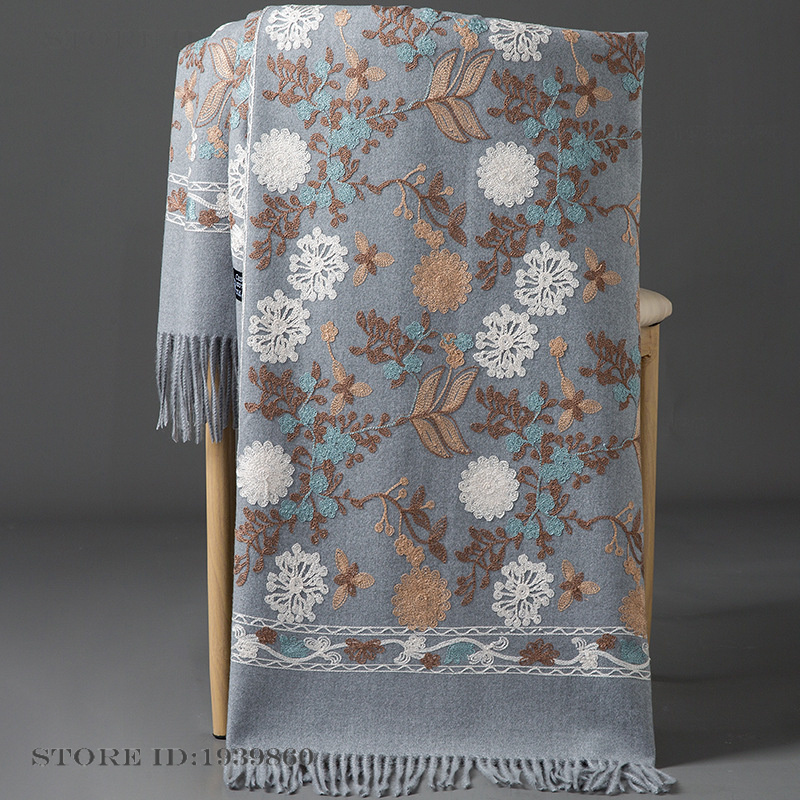 Women's Cashmere Pashmina Scar - đánh giá và giá Embroidery Pashmina