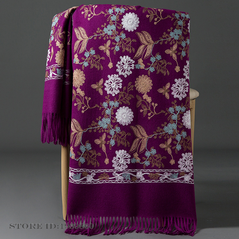 Women's Cashmere Pashmina Scar - đánh giá và giá Embroidery Pashmina