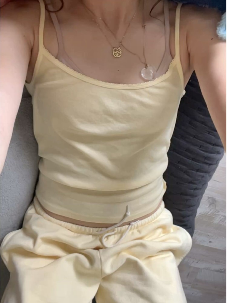 Butter Yellow Cotton Tank Pant - đánh giá và giá Embroidery Yellow