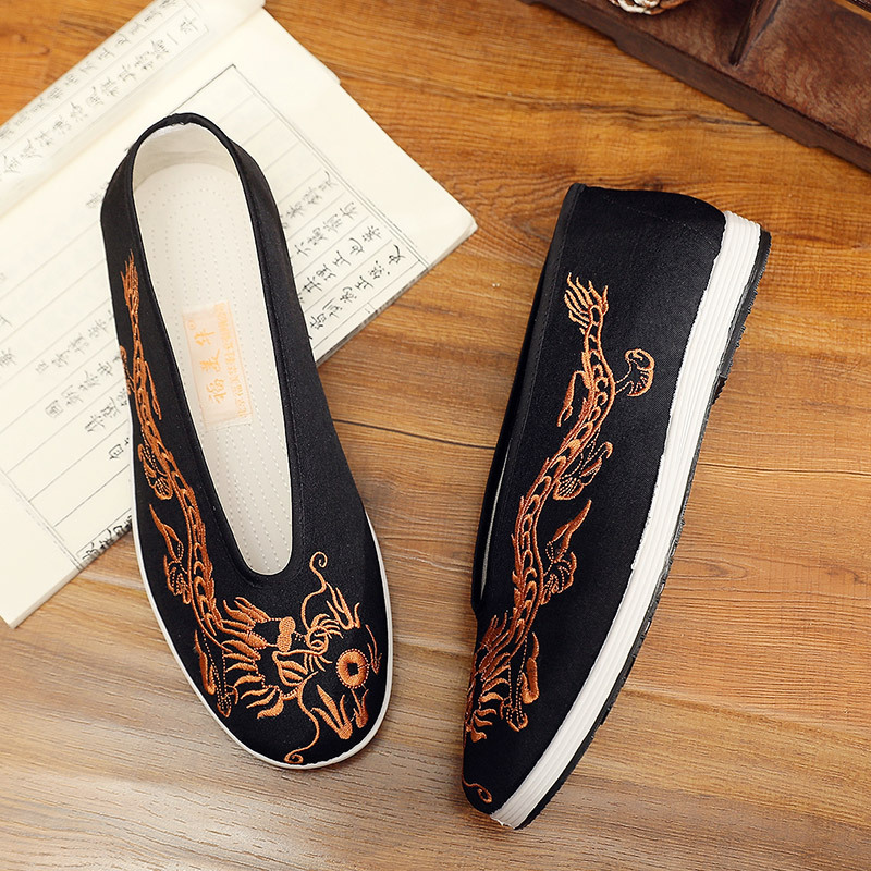 Vintage Chinese Kung Fu Shoes  - đánh giá và giá Embroidery Yellow