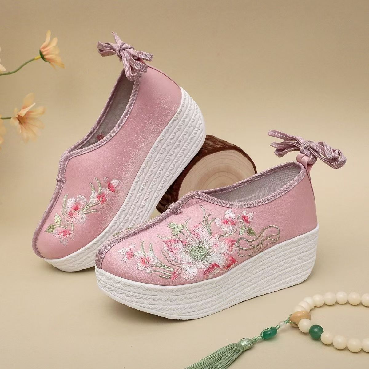 Woman Ethnic Style Wedges Embr - đánh giá và giá Embroidery Shoes