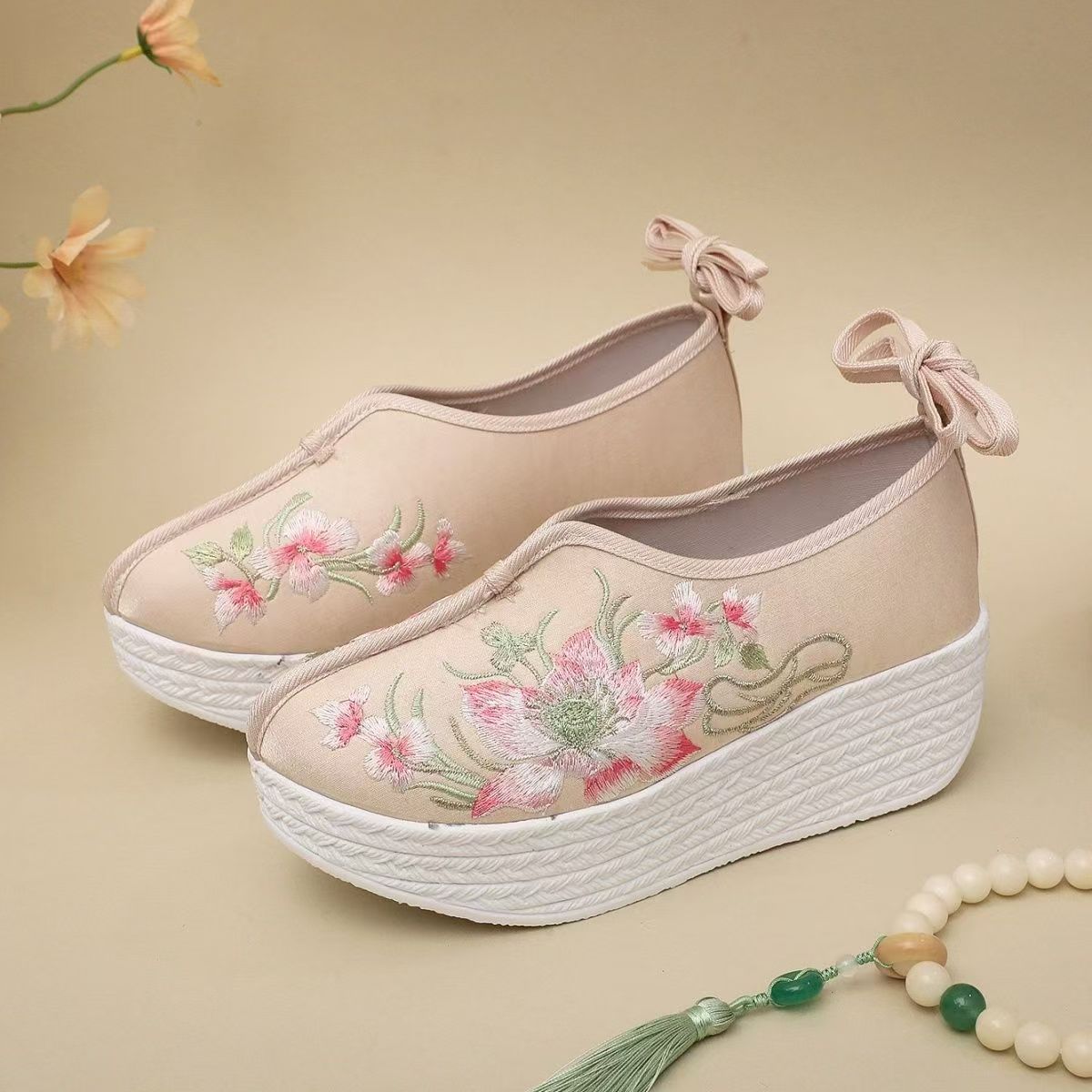 Woman Ethnic Style Wedges Embr - đánh giá và giá Embroidery Shoes