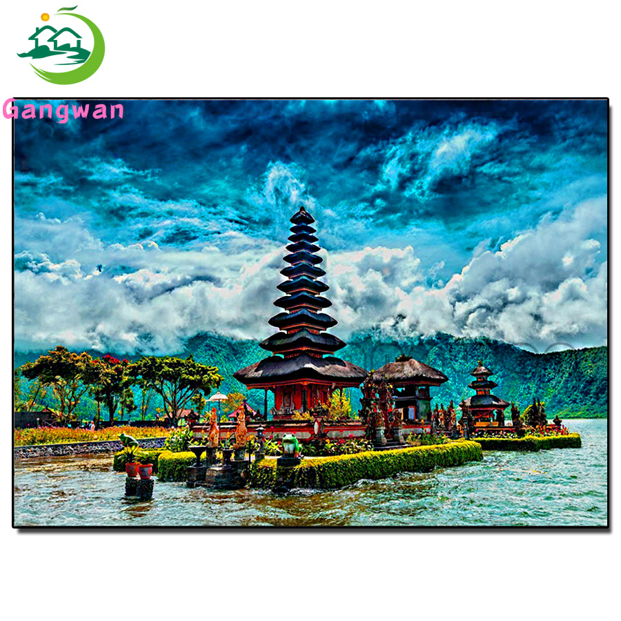 scenic building diamond painti - đánh giá và giá Embroidery Bali