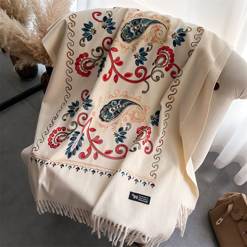 2024 Fashion Scarf Winter Thic - đánh giá và giá Embroidery Pashmina