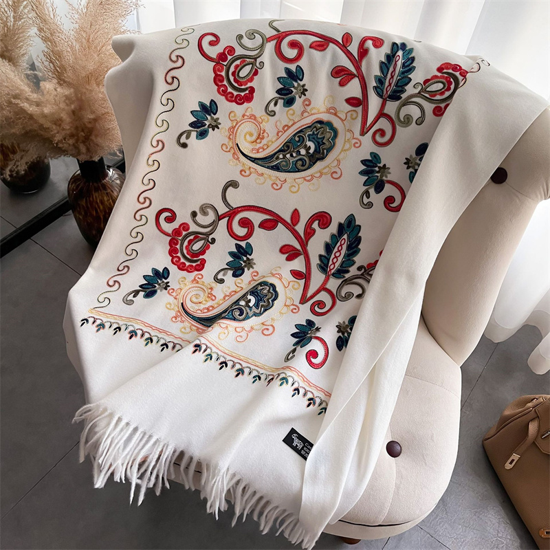 2024 Fashion Scarf Winter Thic - đánh giá và giá Embroidery Pashmina