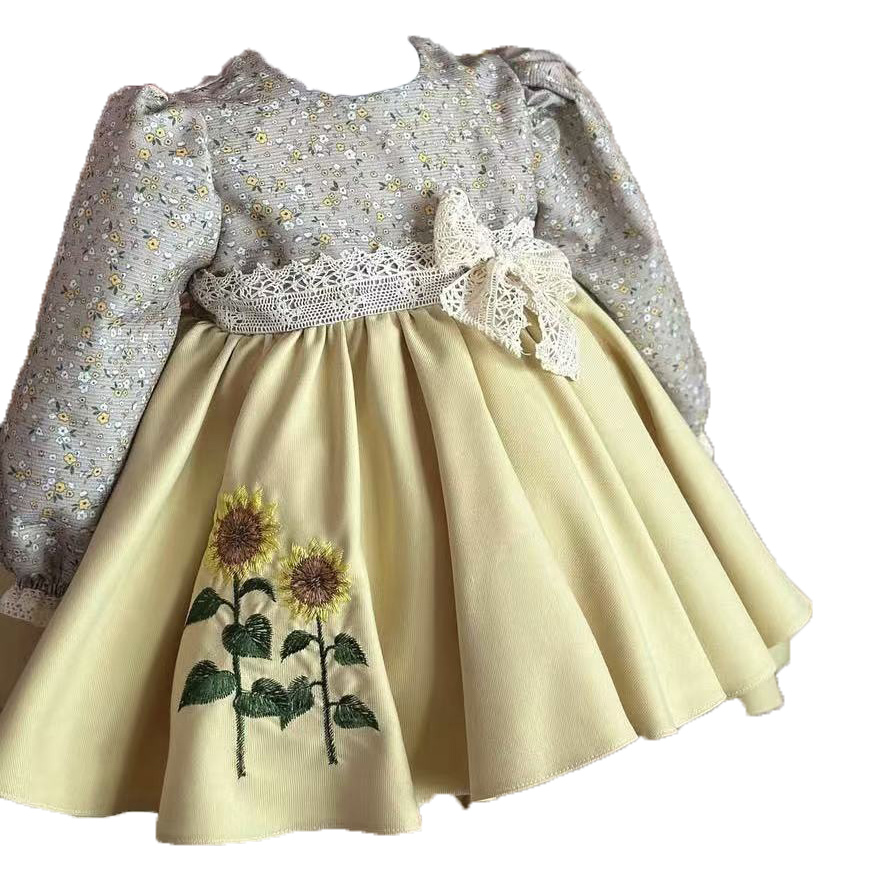 Baby Girl Spring Summer Yellow - đánh giá và giá Embroidery Yellow Dress