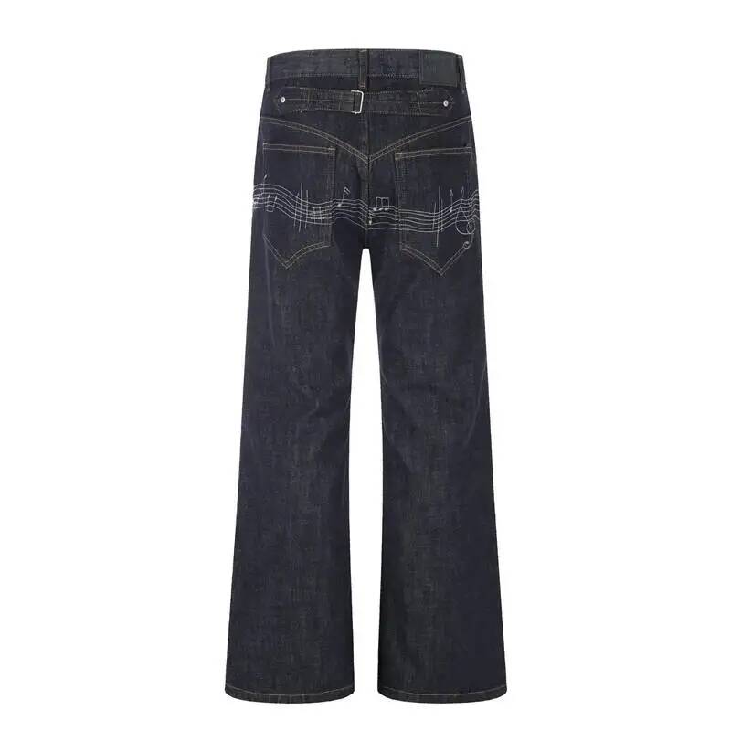 Raw Denim Blue Men's Flared Je - đánh giá và giá Embroidery Design Love