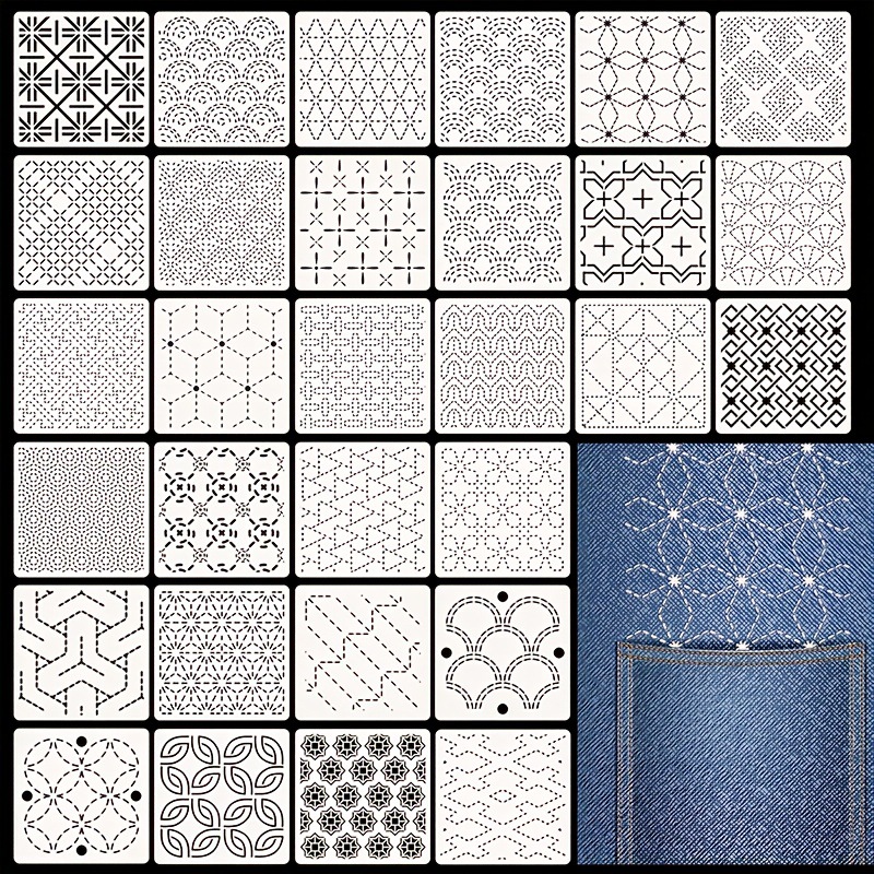 30Pcs Embroidery Templates DIY - đánh giá và giá Embroidery Motif