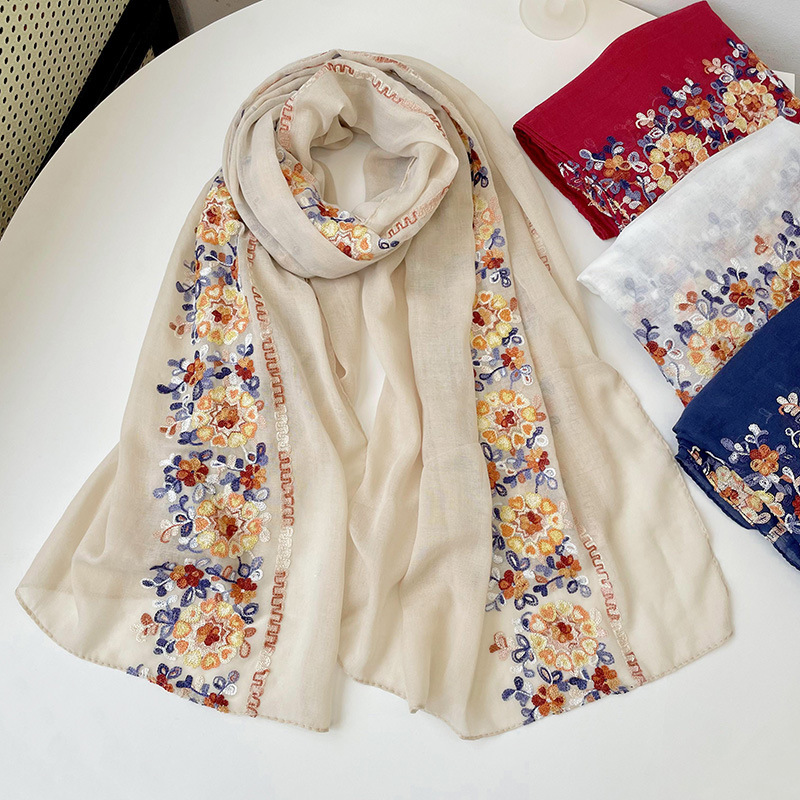 2025 New Soft Cotton Hijab Sca - đánh giá và giá Embroidery Pashmina