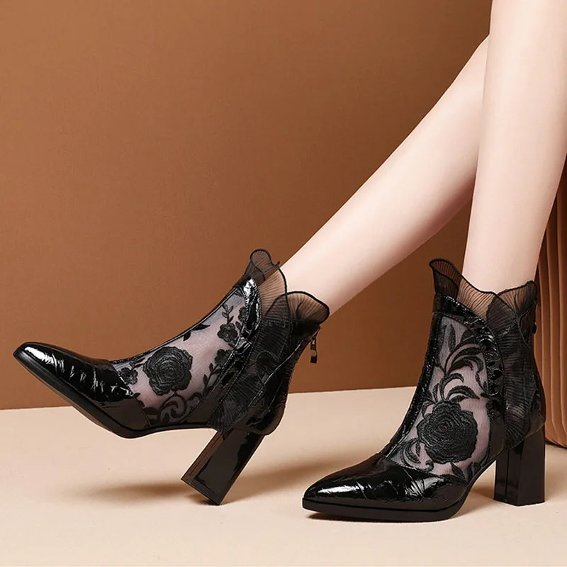 High Heels Women Sexy Embroide - đánh giá và giá Embroidery Flower