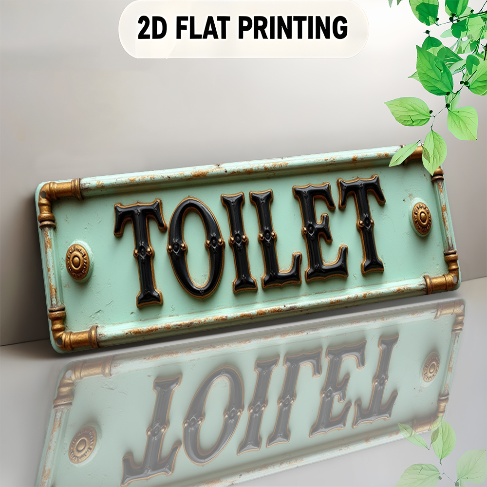 2D Flat, Vintage Toilet Sign - - đánh giá và giá Embroidery Wall Art