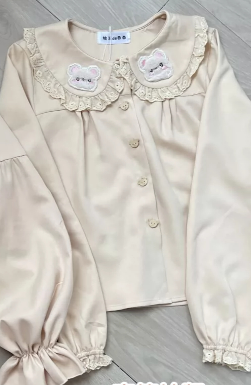 Lolita Blouse Cute Bear Embroi - đánh giá và giá Embroidery Yellow