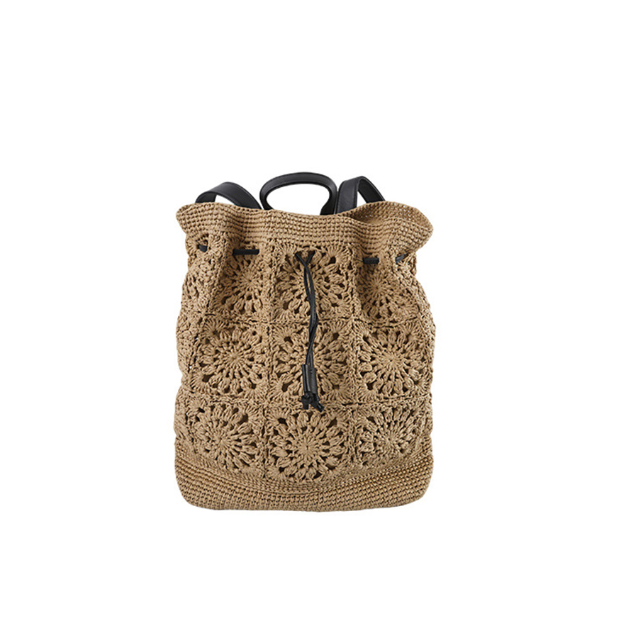 Straw Drawstring Backpack Summ - đánh giá và giá Embroidery Bali