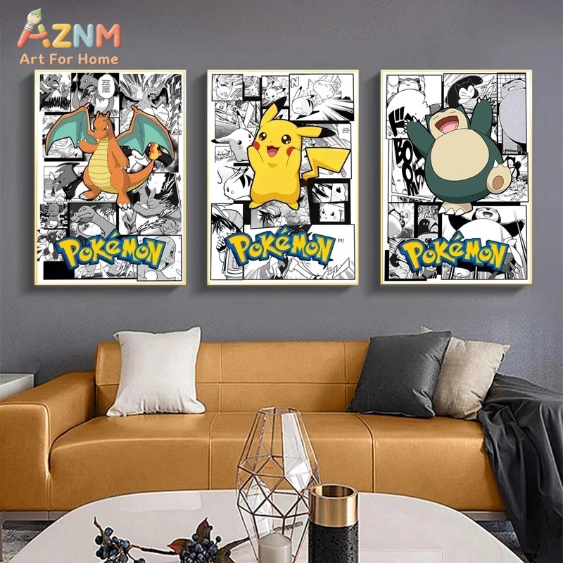 AZNM Pokemon Charizard Pikachu - đánh giá và giá Embroidery Wall Art