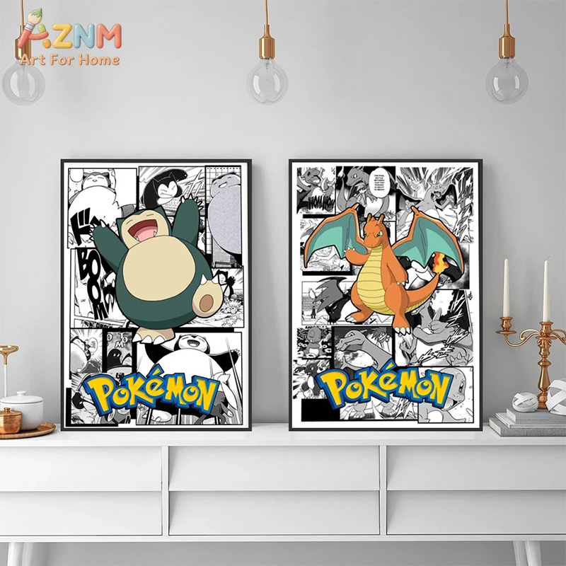 AZNM Pokemon Charizard Pikachu - đánh giá và giá Embroidery Wall Art