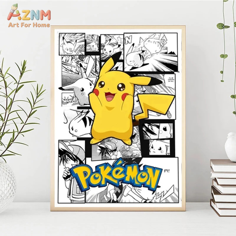 AZNM Pokemon Charizard Pikachu - đánh giá và giá Embroidery Wall Art