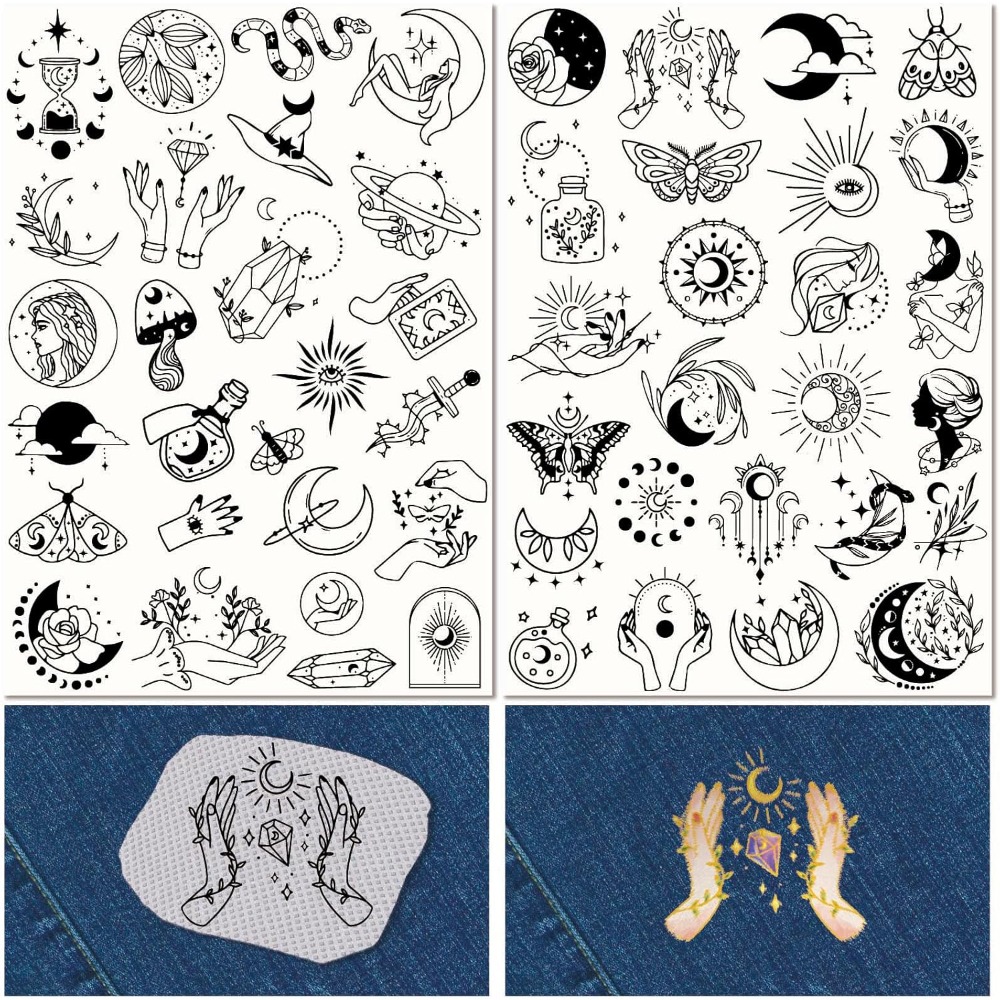 51Pcs Boho Moon Sun Water Solu - đánh giá và giá Embroidery Motif