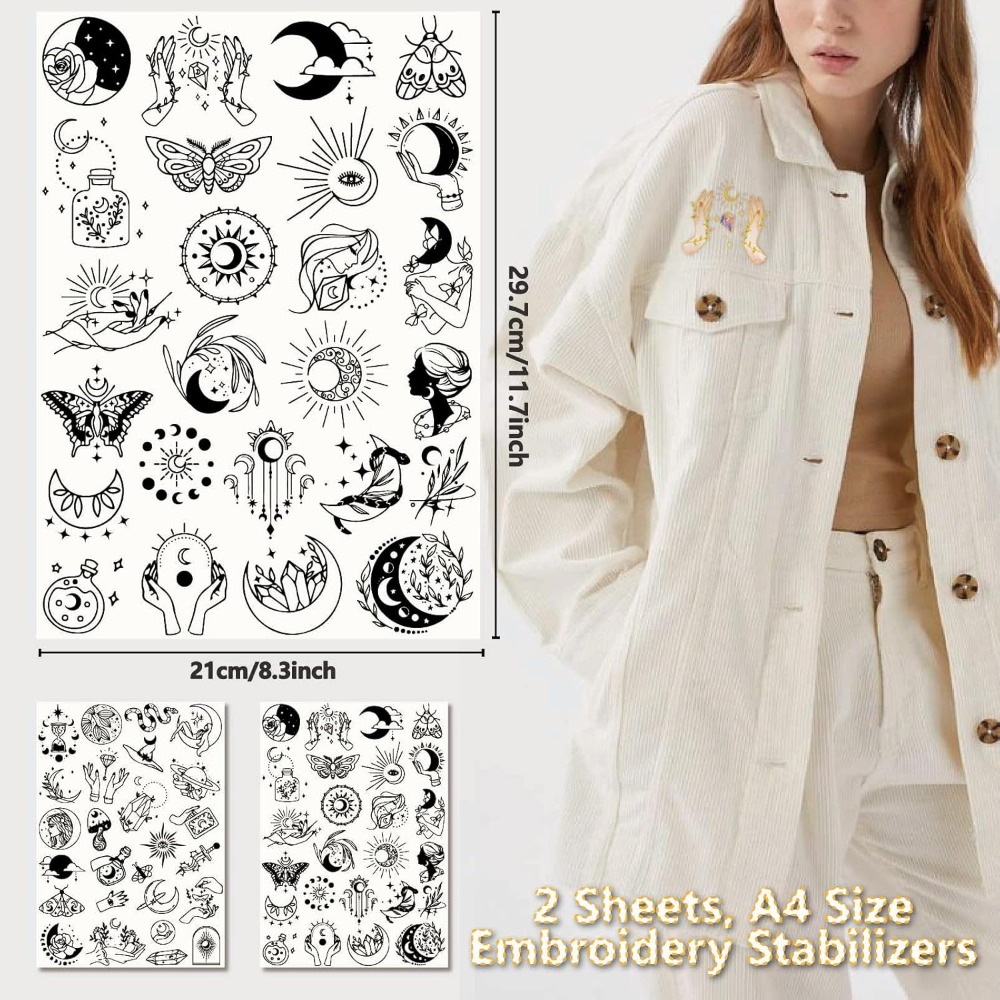 51Pcs Boho Moon Sun Water Solu - đánh giá và giá Embroidery Motif